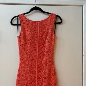 Bebe Elegant Coral Lace Dress
